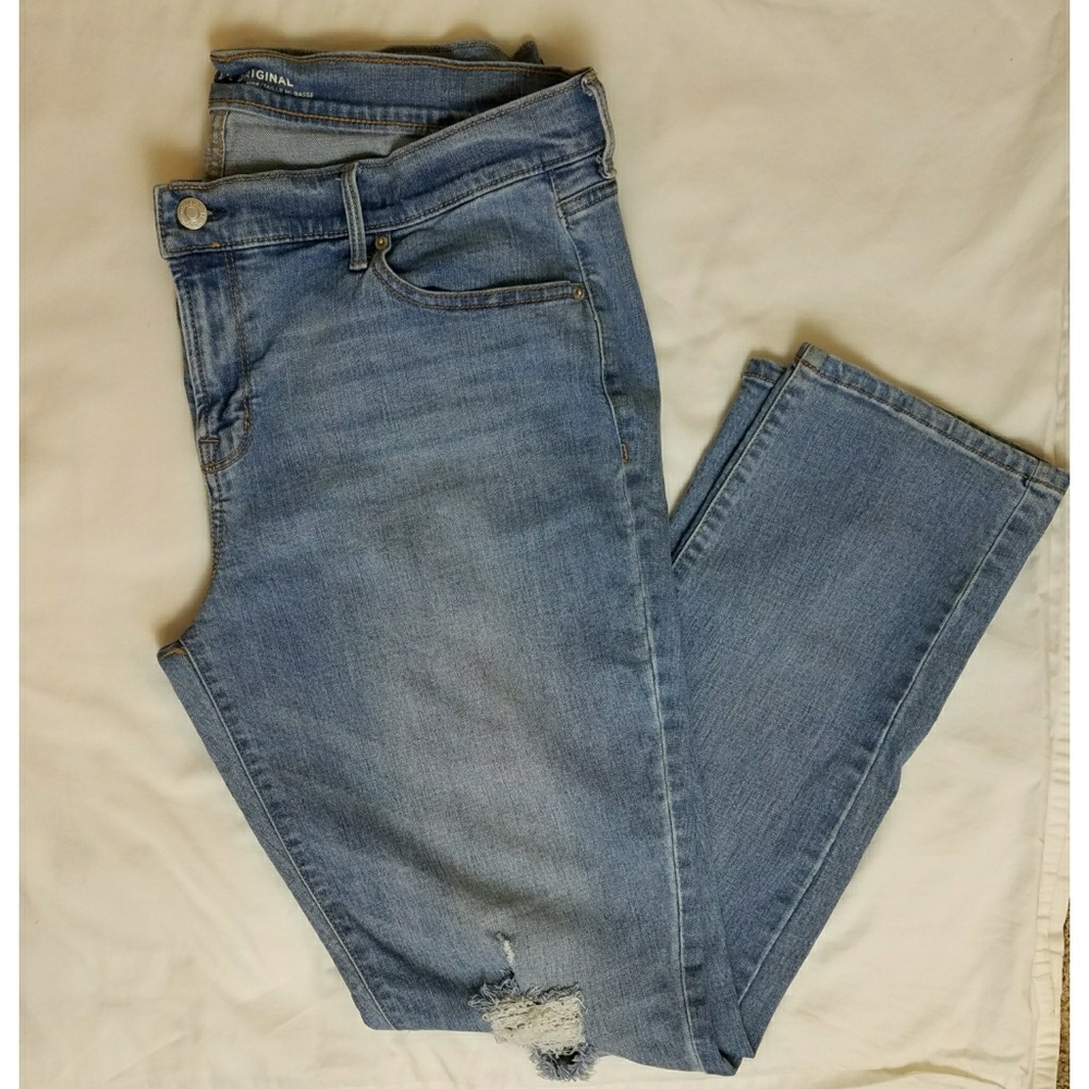 Old Navy Mid-rise Jeans Bootcut Distressed Knee 14